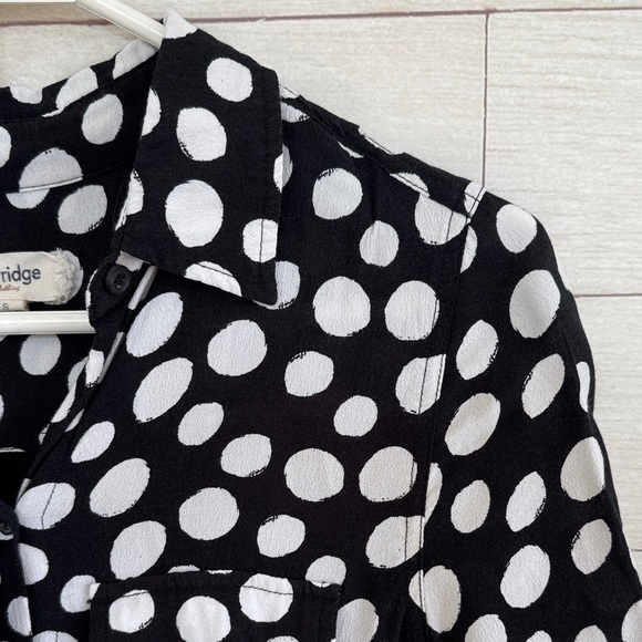 Anthropologie Porridge Black and White Polka Dot Blouse size Small - Picture 3 of 5